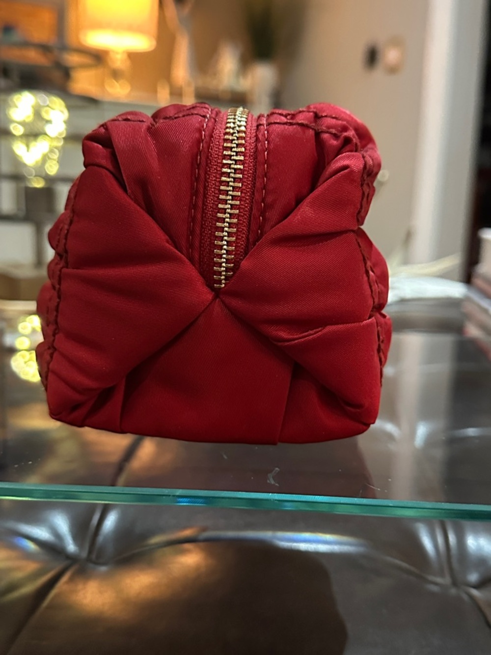 COACH Small Boxy Cosmetic Case w/Ruching Detail, in Red. NWOT - Picture 4 of 14